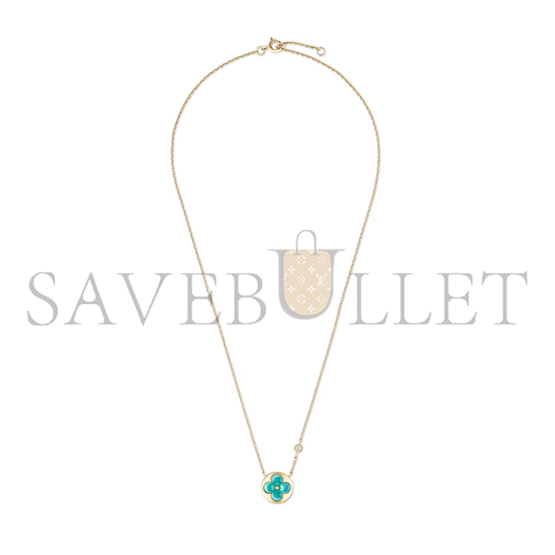 l0vis vvtt0n color blossom bb sun pendant, yellowgold, amazonite and D1am0nd q03793